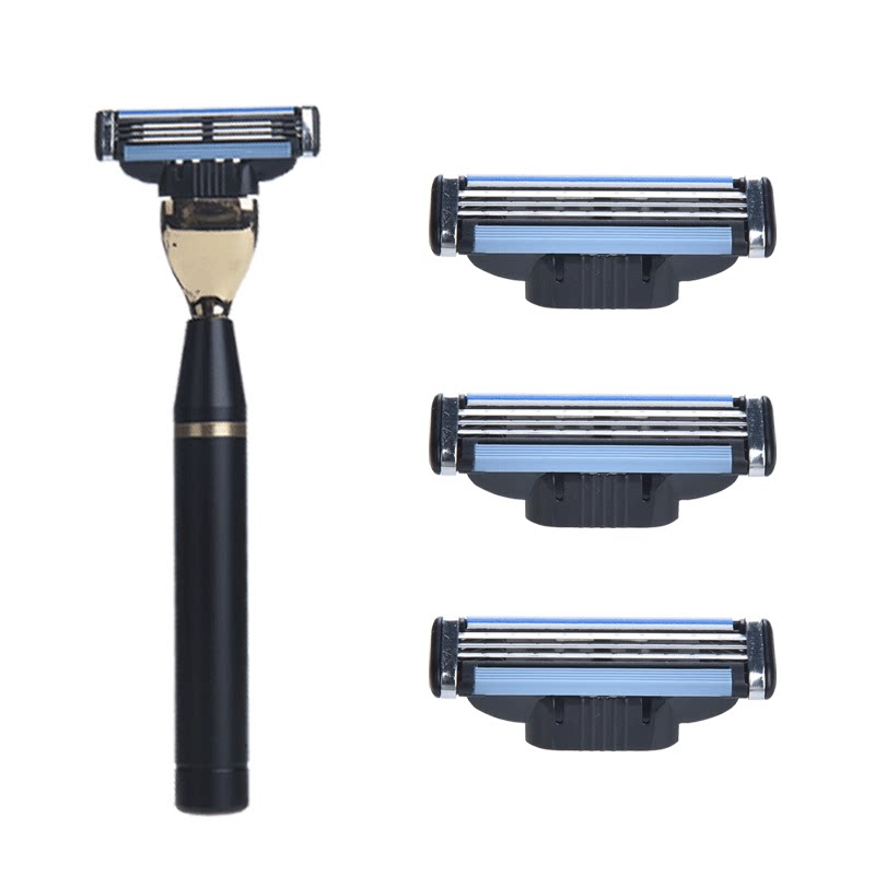 wecut imported manual razor 5 blades universal shaving knife old-fashioned razor knife holder three-layer blade set