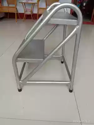 Step step ladder two or three step ladder stairs strong climbing stool high speed rail stool silver mobile convenient warehouse wheel