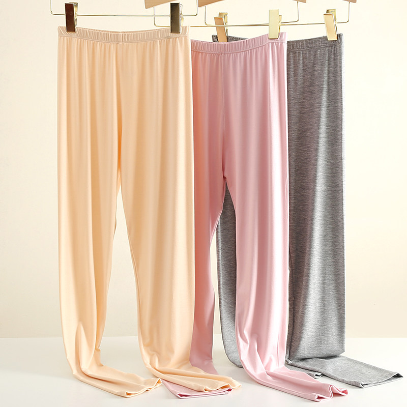 Modale Sanitary Pants Woman Slim Fit Inside Wearing Meat Color Sanitary Pants Mom Loose Spring Autumn Large Size Cotton Beating Bottom Warm Pants