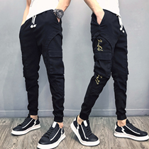 Overalls mens fashion brand Korean slim-fit social guy Harem pants spring pants chic casual pants Mens clothing