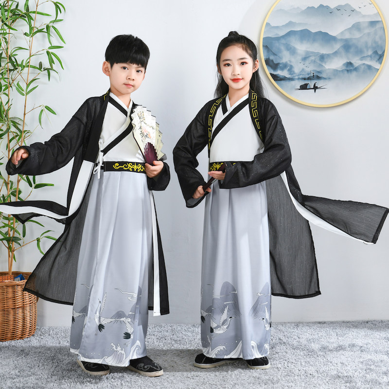 Children's National School Han clothes ancient clothing Spring Summer season China performance to serve superfairy Gongko Fairy Ancient Wind Suit Class