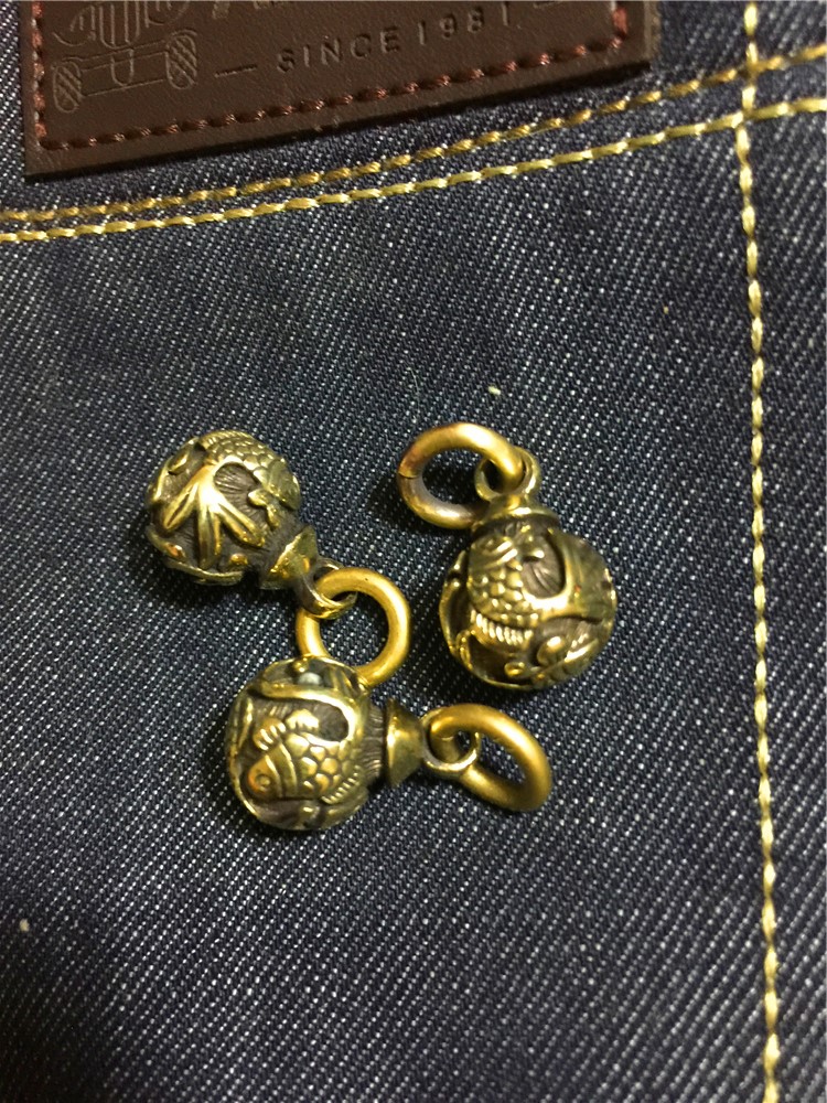 Rắn đồng nguyên chất may mắn không chuông pendant nút đồng thau mặt dây chuyền DIY phụ kiện dây kéo đầu đồng vòng tay chuông - Vòng đeo tay Clasp vòng mã não