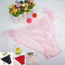Full 2 Bar-free mulberry Silk Briefs Women Adjustable Laces Panties Real Silk Women Briefs Triangle Pants Tints