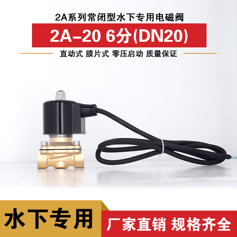 Underwater waterproof solenoid valve DN20 6 sub running spring fountain special valve voltage complete quality assurance