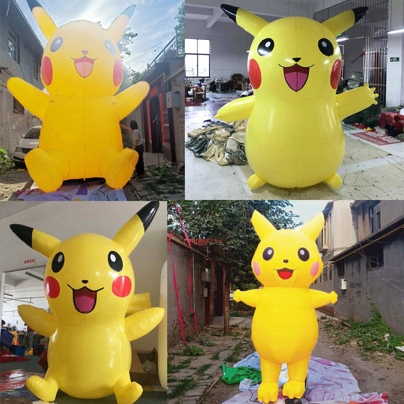 Custom inflatable PVC Pikachu little yellow man cartoon cartoon model large-scale event performance walking puppet inflatable model