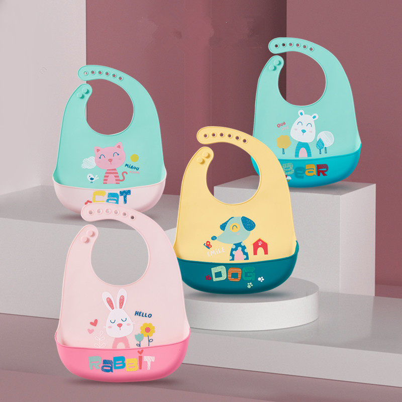 Silicone Baby Eating Food Eating Around Pocket Baby Boy Waterproof Surrounding Pocket Kid Feeding Autonomic Eating Divine Instrumental Summer