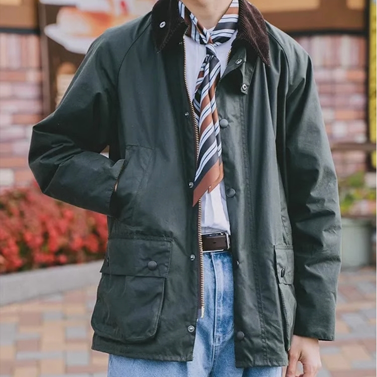 An Xin's Same Style British Barbour Classic Bedale Classic Waxed Jacket Men's Trench Coat