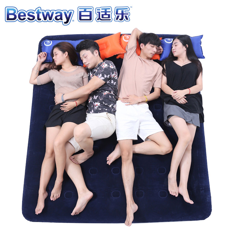 Large brand Deep Blue Senior flocking inflatable mattress Double extra-large 1 8 m wide honeycomb structured outdoor mattress