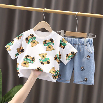 童装男童夏装套装2021新款帅气宝宝夏季短袖儿童韩版小童两件套潮