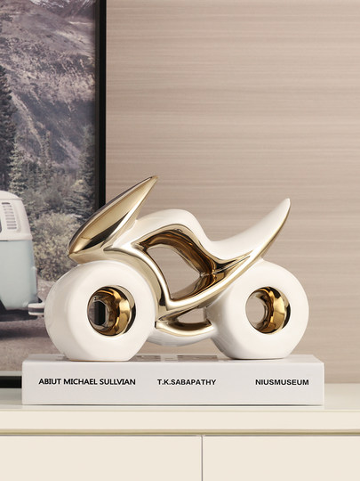 Creative Motorcycle Ornaments, Light Luxury, High-End Wine Cabinet, Bookcase Decoration, Room Desktop Small Items, Boy's Birthday Gift