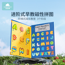 Mon Early Teach Puzzle Toy English Alphabet Magnetic Sticker Picture Book Children Fridge Post Teaching Aids Baby Digital Cognition