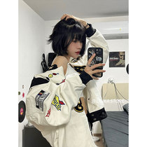 linka spring new pint racing car suit jacket jacket heavy work embroidery american high street blouse easy street tide cool