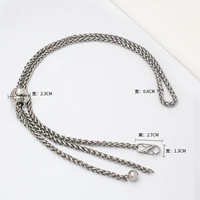 Маленькая цепочка-фонарь с золотым шариком, S-образная пряжка, Бали (120 см). Подходит для сумок с отверстиями.