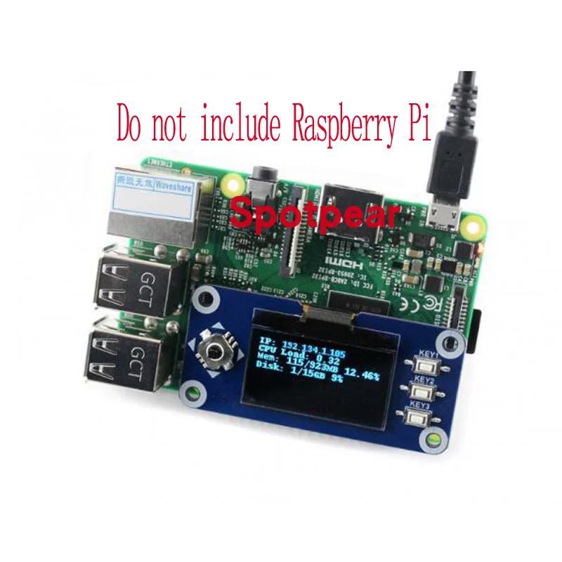 Улучшение платы OLED 1.3 дюйма, посвященная Raspberry Pi 1.3 дюйма OLED HAT синий дисплей
