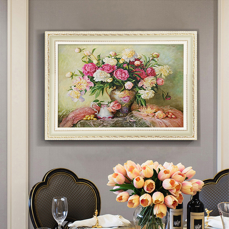 Ostyle Dining Room Decoration Painting Horizontal Version Flower Painting Dining Hall Hung Painting Kitchen Mural Modern Minima Living Room Oil Painting Fruit