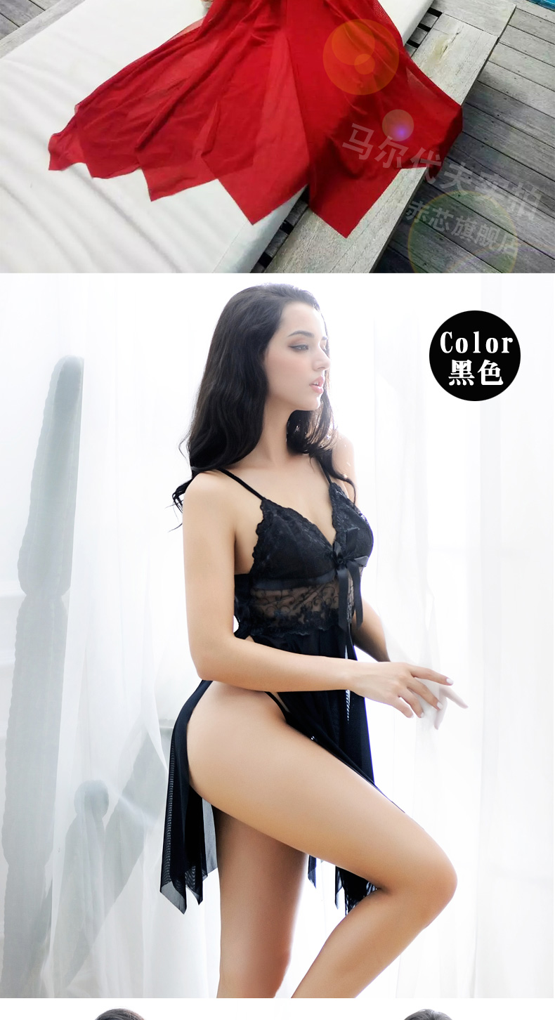 Ren sling Nightdress Nữ mùa hè Mùa đông Kích thước lớn Đồ ngủ gợi cảm Trong suốt Tulle Sao Sexy Đồ lót dành cho người lớn áo choàng mùa đông