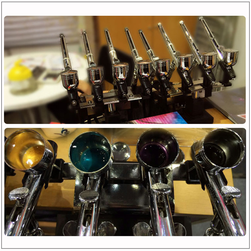 OPHIR Model Tools Metal Airbrush Holder Diverter Table Mount Bracket Air Pump Airbrush Holder Telescopic Hose