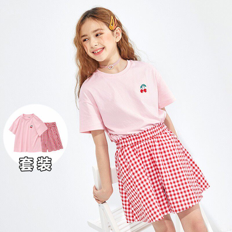 Domei Barabara baby girl suit pure cotton Summer CUHK Tong jacket Children short pants dress Two sets