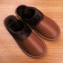 Winter sheepskin slippers Mens winter indoor home non-slip household soft bottom womens thick bottom home warm cotton slippers