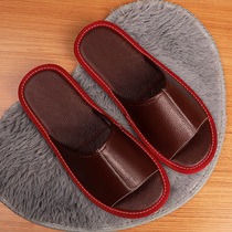 Head Layer Full Cow Leather Light Extravagant Comfort Soft Bottom Summer Cool Slippers Indoor Men And Women Non-slip Deodorant Domestic Indoor Slippers