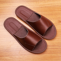 Cowhide slippers Summer home slippers Womens home indoor wooden floor soft bottom non-slip multi-color home men cool drag