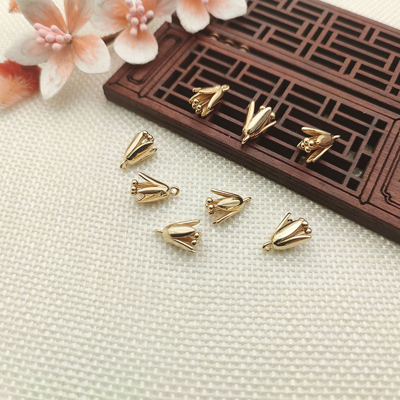 9*13mm small flower bud flower pendant earrings pendant tassel hairpin diy accessories handmade hair accessories jewelry materials