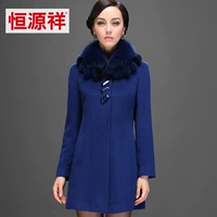 Áo len mùa thu và mùa đông mới của mẹ trong một phần dài của phụ nữ trung niên áo khoác len cổ áo len - Trung bình và dài Coat áo khoác cardigan