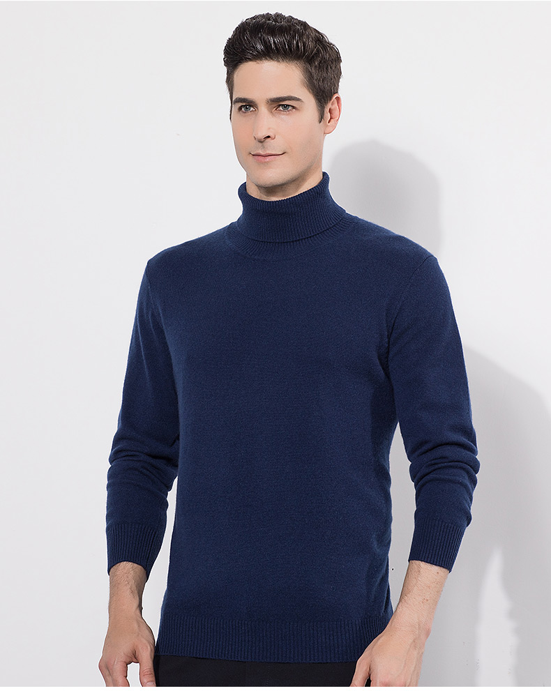 Hengyuanxiang mùa đông mới cashmere áo len nam trung niên đầu cao cổ áo của nam giới đáy áo Slim ấm áo len