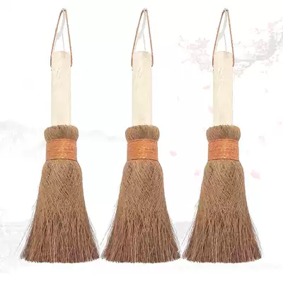 Natural Palm pot brush wooden handle long handle soft hair brown silk wash pan brush non-stick oil kitchen brush bowl artifact Brown brush