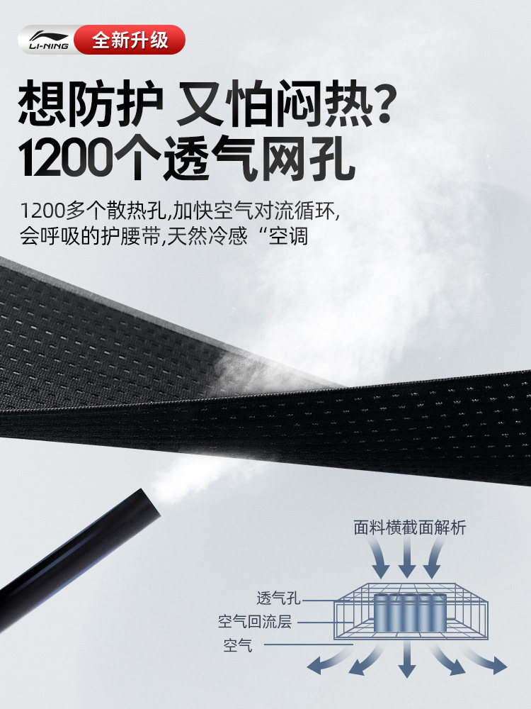 Li-Ning Waist Support Belt for Men, Specialized for Fitness, Squats, Sports Training, Abdominal Control, Professional Strength, Deadlifts, Running, and Waist Shaping