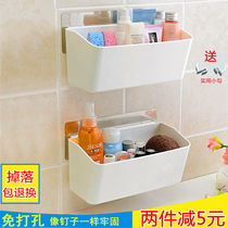 Shuangqing bathroom bathroom shelf Wall-mounted punch-free suction cup sink storage rack Toilet suction wall-mounted