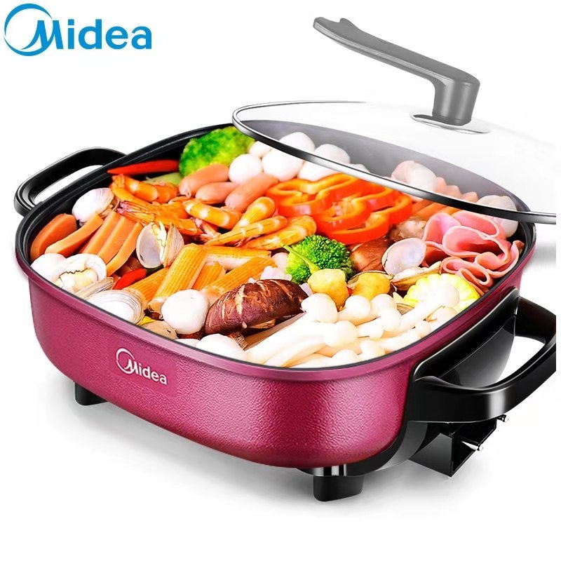Midea MC-LHN30D electric hot pot household multi-function 6L liter electric pot electric hot pot Korean-style quick-cooking pot frying pan