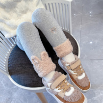 Girls leggings plus velvet autumn and winter wear childrens winter one thick pants girl baby warm cotton pants tide