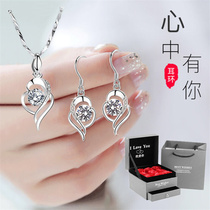 2022 new 999 pure silver necklace lock bone pendant light lavish crowdsourced girlfriend birthday senior emotional person gift