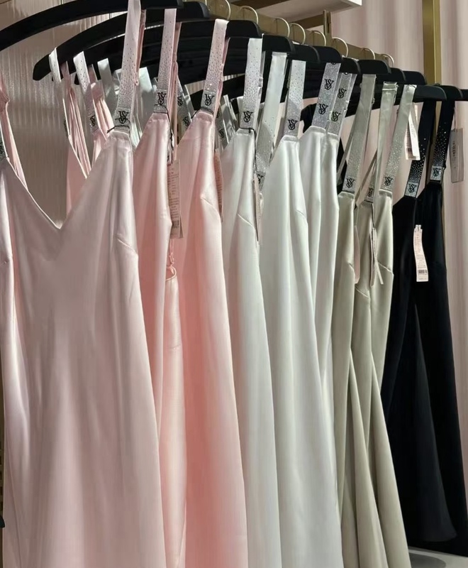 Victoria's Secret Rhinestone Strap Starry Gradient Rhinestone Cross Satin Slip Dress Nightgown Victoria's Secret Rhinestone Strap Starry Gradient Rhinestone Cross Satin Slip Dress Nightgown