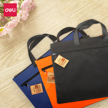 Del 5840 file bag handbag briefcase bag thick canvas test paper storage bag zipper bag file storage bag business computer bag briefcase Student Supplement bag file folder