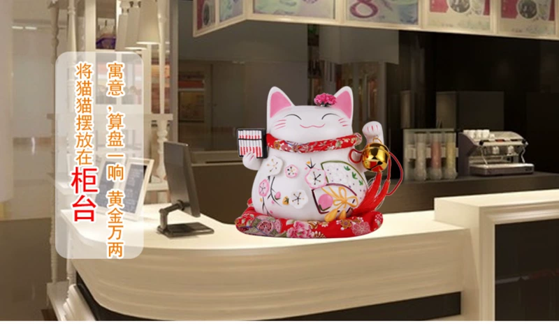 Gốm Fortune Cat Mèo may mắn Trang trí Piggy Bank Piggy Bank Điện lắc tay Trumpet Cửa hàng quà tặng khai trương thiết kế tiệm nail