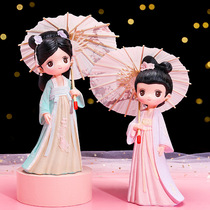 Ancient style Girl ornaments doll decoration living room home desktop accessories creative props photo decorations female