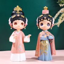 Chinese creative ancient style Beijing opera girl office desktop living room porch hand decoration home TV cabinet decorations
