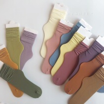 Thin Sheet Pile Socks Stocking Socks Morandi Milk Oil Color Series Plum color Aroma Taro Purple velvet