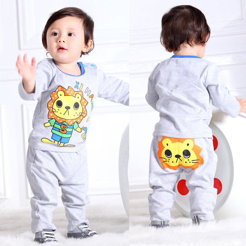 Baby's autumn sweatpants two pieces of autumn and three - year - old boy and girl in autumn winter underwear underwear children's home clothes