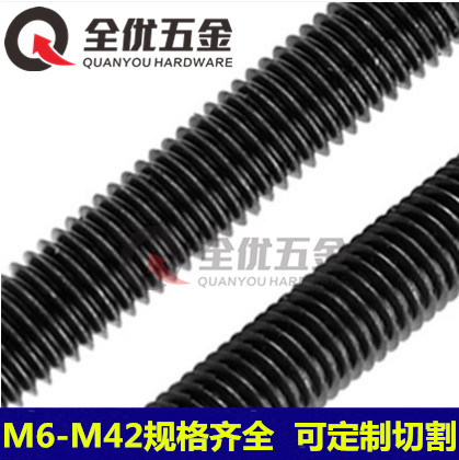 8 Grade 8 blackened screw thread full thread screw M6M8M10M12M14M16M18M20M22-M42*1m