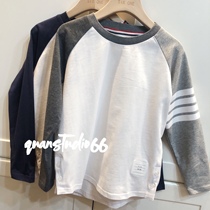South Korean boy-packed boy girl baby 4-way bar inserts shoulder sleeve undershirt minimalist with long sleeve T-shirt