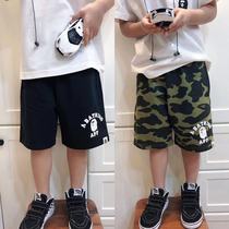 Boy boys baby shorts Spring summer money Childrens day version printed camouflage shorts cool black 50% pants