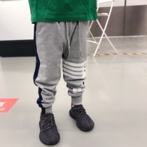 QUANKIDS GOOD WEARING CHILDREN PANTS SPRING AUTUMN THIN TB Four-way bar Kindergarten sportpants splicing wee pants