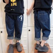 Boy boys baby boy pants children autumn new trend printed kid tightness waist day version jeans long pants