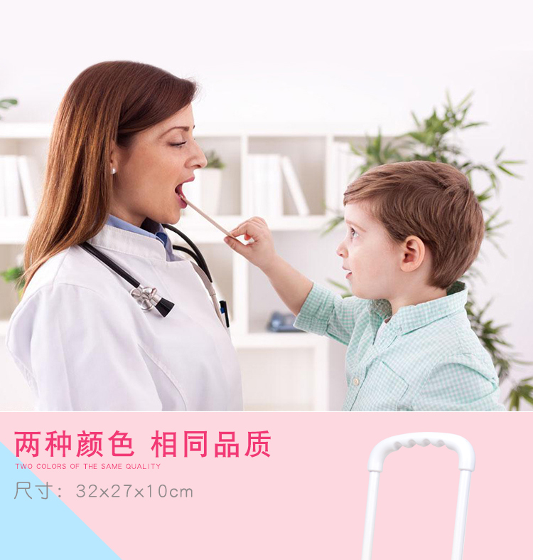Bác sĩ trẻ em đồ chơi bộ công cụ y tế hộp xe đẩy trường hợp cô gái chơi nhà y tá tiêm kim ống nghe bé chơi đồ chơi