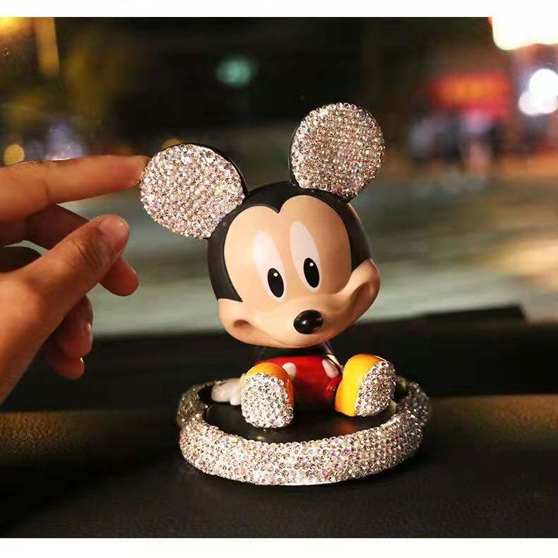 2022 Mickey Mouse diamond car decoration Minnie Mickey diamond car decoration shaking head cartoon cute
