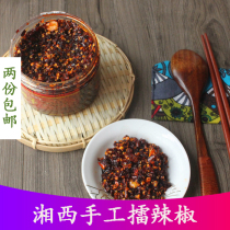 Hunan Xiangxi handmade oil spicy farm pepper bowl pepper vegetable oil spicy sauce plus peanuts 400g 1 bottle