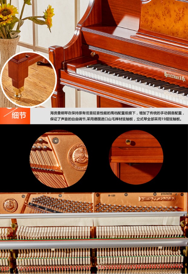 Đàn piano mới Haizi Đàn ông 123AB Rượu vang đỏ Upright Piano piano cơ giá rẻ